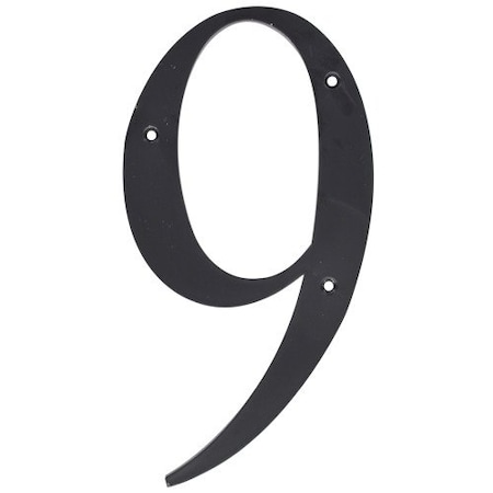 6 in. Black Plastic Nail-On Number 9 1 pc,PK3